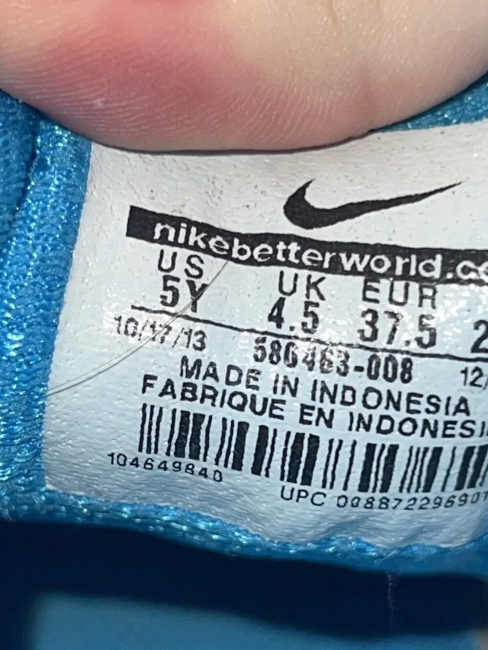 NIKE Dart 10 Athletic Shoes Size 5Y White Blue Pink 580463-008